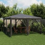 Casa si Gradina - Gradina si terasa - Umbrele si pavilioane - Pavilioane - Cort de petrecere cu 8 pereti din plasa, antracit, 4x4 m, HDPE - Infinity.ro