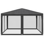 Casa si Gradina - Gradina si terasa - Umbrele si pavilioane - Pavilioane - Cort de petrecere cu 8 pereti din plasa, antracit, 4x4 m, HDPE - Infinity.ro