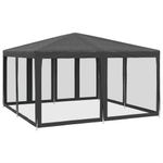 Casa si Gradina - Gradina si terasa - Umbrele si pavilioane - Pavilioane - Cort de petrecere cu 8 pereti din plasa, antracit, 4x4 m, HDPE - Infinity.ro
