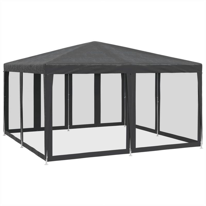 Casa si Gradina - Gradina si terasa - Umbrele si pavilioane - Pavilioane - Cort de petrecere cu 8 pereti din plasa, antracit, 4x4 m, HDPE - Infinity.ro
