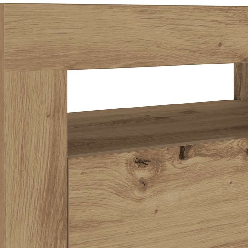 Casa si Gradina - Mobilier - Comode si corpuri - Noptiere - Noptiere cu lumini LED, 2 buc.,Stejar artizanal, 60x35x40 cm - Infinity.ro