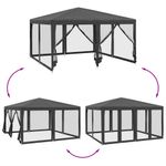 Casa si Gradina - Gradina si terasa - Umbrele si pavilioane - Pavilioane - Cort de petrecere cu 8 pereti din plasa, antracit, 4x4 m, HDPE - Infinity.ro