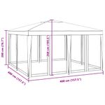Casa si Gradina - Gradina si terasa - Umbrele si pavilioane - Pavilioane - Cort de petrecere cu 8 pereti din plasa, antracit, 4x4 m, HDPE - Infinity.ro