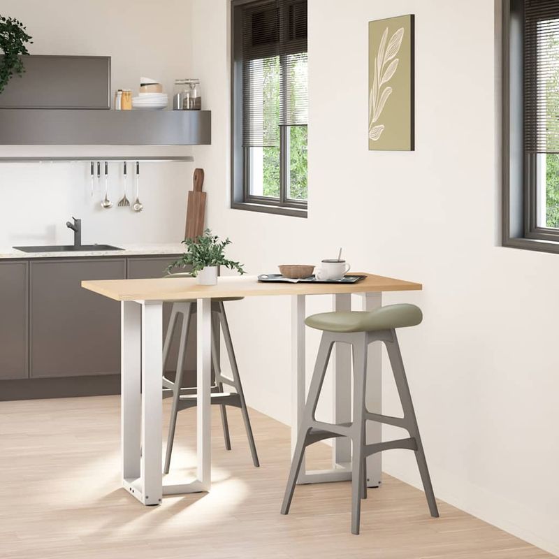 Casa si Gradina - Mobilier - Feronerie si accesorii mobila - Picioare pentru masa de bar in forma de T, 2 buc alb otel, mărime 40x35x(90-91) cm - Infinity.ro