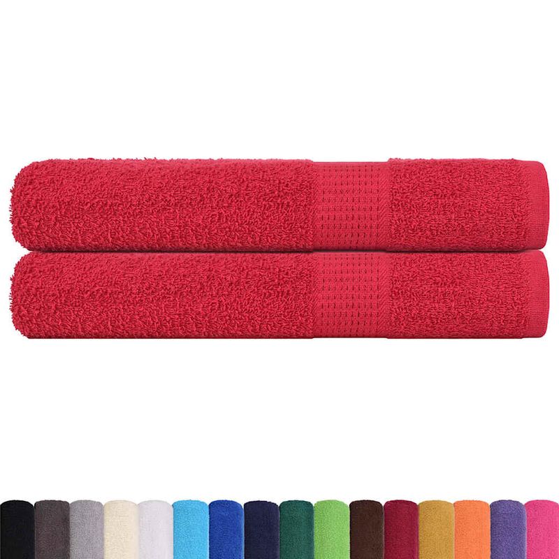 Casa si Gradina - Textile si covoare - Textile baie - Prosoape - Prosoape 2 buc Rosu 100x200 cm 360 g/m² 100% bumbac - Infinity.ro