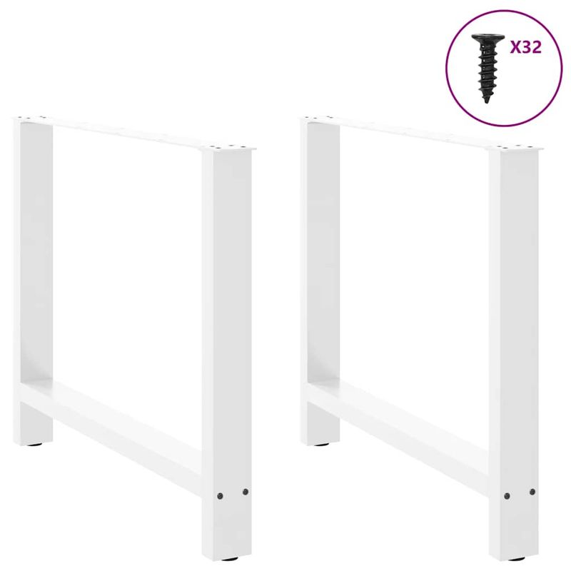 Casa si Gradina - Mobilier - Feronerie si accesorii mobila - Picioare masuta de cafea alb 2 buc 100x(72-73) cm otel - Infinity.ro