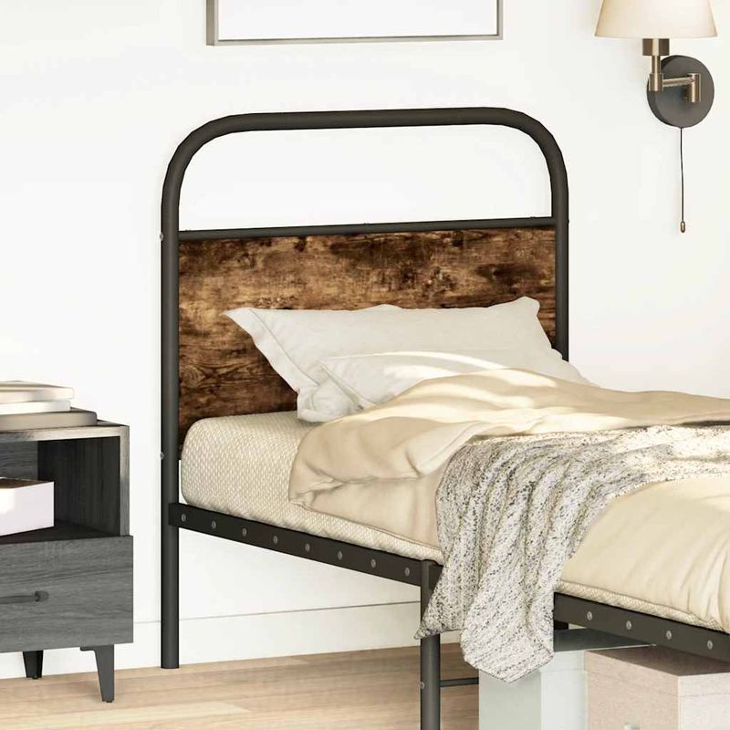 Casa si Gradina - Mobilier - Paturi si accesorii - Accesorii paturi - Tablie stejar afumat 75 cm otel si lemn prelucrat - Infinity.ro