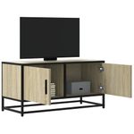 Casa si Gradina - Mobilier - Comode si corpuri - Comode - Dulap TV, stejar sonoma, 80x34,5x40 cm, lemn prelucrat si metal - Infinity.ro