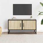 Casa si Gradina - Mobilier - Comode si corpuri - Comode - Dulap TV, stejar sonoma, 80x34,5x40 cm, lemn prelucrat si metal - Infinity.ro