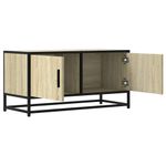 Casa si Gradina - Mobilier - Comode si corpuri - Comode - Dulap TV, stejar sonoma, 80x34,5x40 cm, lemn prelucrat si metal - Infinity.ro