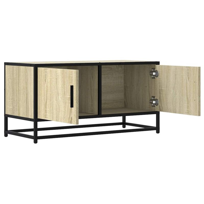 Casa si Gradina - Mobilier - Comode si corpuri - Comode - Dulap TV, stejar sonoma, 80x34,5x40 cm, lemn prelucrat si metal - Infinity.ro