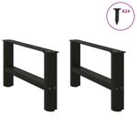 Casa si Gradina - Mobilier - Feronerie si accesorii mobila - Picioare masuta de cafea Negru 2 buc 30×60 cm Otel - Infinity.ro