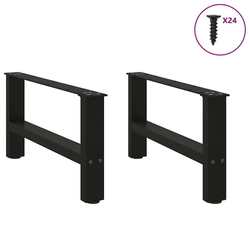 Casa si Gradina - Mobilier - Feronerie si accesorii mobila - Picioare masuta de cafea Negru 2 buc 30×60 cm Otel - Infinity.ro