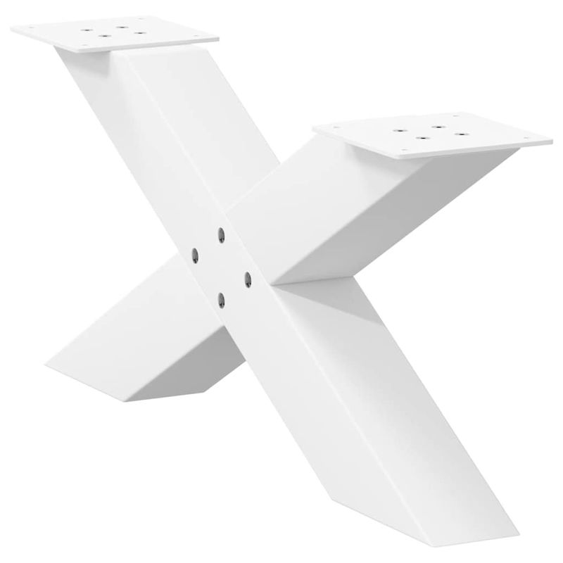 Casa si Gradina - Mobilier - Feronerie si accesorii mobila - Picioare masuta cafea in forma X, 2 buc alb 70x(30-31) cm otel, mărime 70x(30-31) cm (80 mm) - Infinity.ro