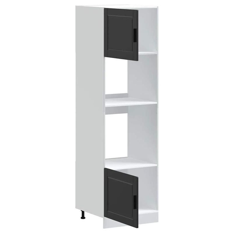 Casa si Gradina - Mobilier - Comode si corpuri - Corpuri bucatarie - Dulapuri pentru cuptor 2 buc Porto negru lemn prelucrat - Infinity.ro