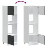 Casa si Gradina - Mobilier - Comode si corpuri - Corpuri bucatarie - Dulapuri pentru cuptor 2 buc Porto negru lemn prelucrat - Infinity.ro