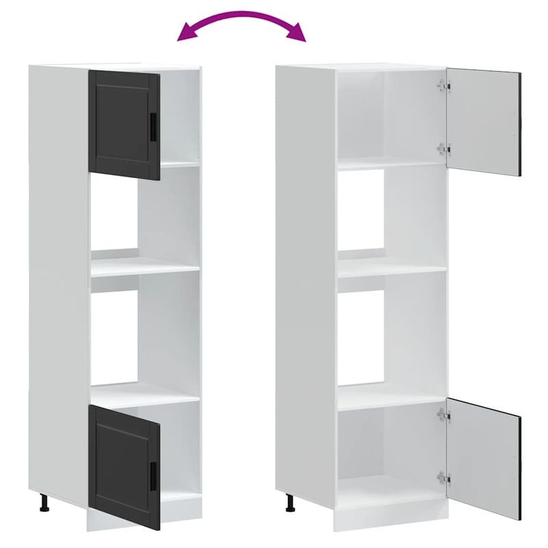 Casa si Gradina - Mobilier - Comode si corpuri - Corpuri bucatarie - Dulapuri pentru cuptor 2 buc Porto negru lemn prelucrat - Infinity.ro