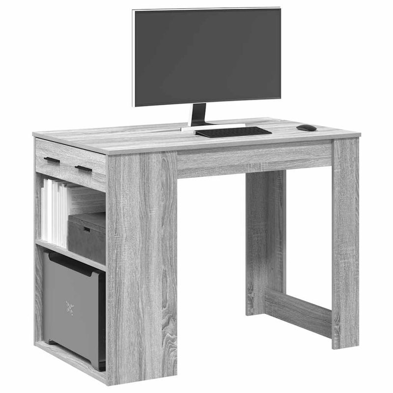 Casa si Gradina - Mobilier - Mese si birouri - Birouri - Birou cu sertar raft ri Sonoma 102x62x77,5cm lemn prelucrat - Infinity.ro