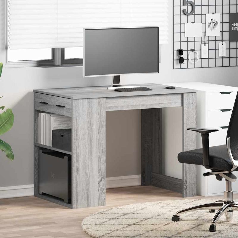 Casa si Gradina - Mobilier - Mese si birouri - Birouri - Birou cu sertar raft ri Sonoma 102x62x77,5cm lemn prelucrat - Infinity.ro