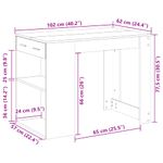 Casa si Gradina - Mobilier - Mese si birouri - Mese bucatarie si dining - Birou cu sertar raft ri Sonoma 102x62x77,5cm lemn prelucrat - Infinity.ro