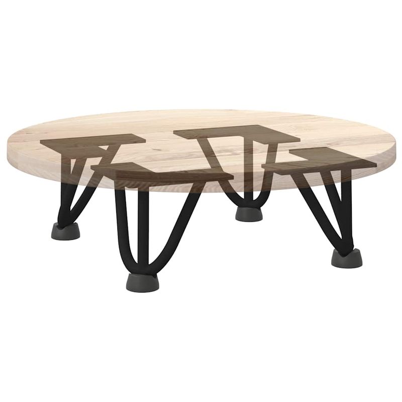 Casa si Gradina - Mobilier - Feronerie si accesorii mobila - Picioare de masa in ac de par 4 buc Negru 10 cm Otel masiv, model 3 rods - Infinity.ro