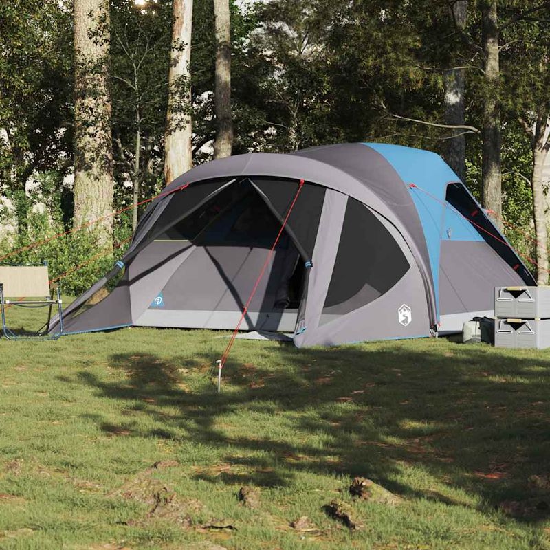 Sport si Outdoor - Camping - Corturi camping - Cort de familie tunel pentru 6 persoane, albastru, impermeabil - Infinity.ro