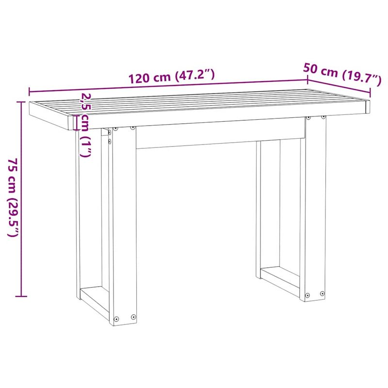 Casa si Gradina - Mobilier - Mese si birouri - Birouri - Birou NOAIN Picioare in forma U 120x50x75 cm lemn masiv de pin - Infinity.ro
