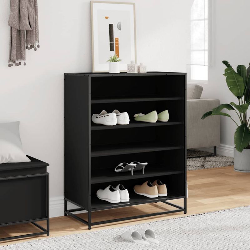 Casa si Gradina - Mobilier - Organizare si depozitare - Organizator incaltaminte - Pantofar, negru, 75x38x97,5 cm, lemn prelucrat/metal - Infinity.ro