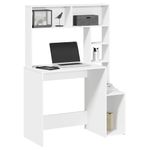 Casa si Gradina - Mobilier - Mese si birouri - Birouri - Birou cu rafturi, alb, 100x45x140 cm, lemn compozit - Infinity.ro