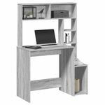 Casa si Gradina - Mobilier - Mese si birouri - Birouri - Birou cu rafturi, gri sonoma, 100x45x140 cm, lemn compozit - Infinity.ro