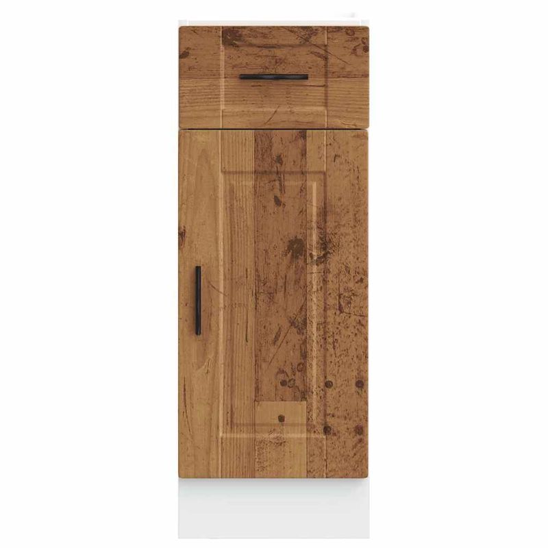 Casa si Gradina - Mobilier - Comode si corpuri - Corpuri bucatarie - Dulap baza de bucatarie „Porto” Lemn vechi, lemn de inginerie, model 1x dulap inferior (1 ușă 1 sertar), mărime 30x46x81.5 cm - Infinity.ro