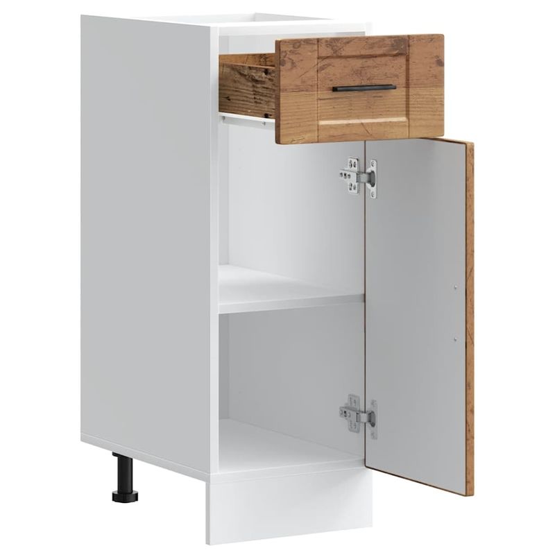 Casa si Gradina - Mobilier - Comode si corpuri - Corpuri bucatarie - Dulap baza de bucatarie „Porto” Lemn vechi, lemn de inginerie, model 1x dulap inferior (1 ușă 1 sertar), mărime 30x46x81.5 cm - Infinity.ro