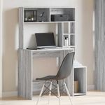 Casa si Gradina - Mobilier - Mese si birouri - Birouri - Birou cu rafturi, gri sonoma, 100x45x140 cm, lemn compozit - Infinity.ro