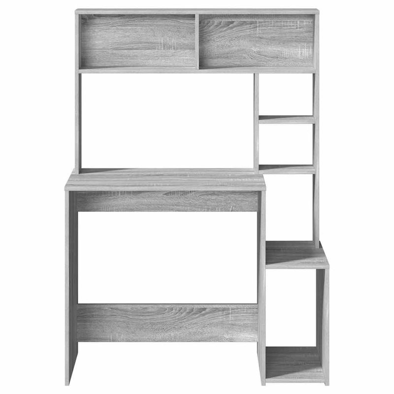 Casa si Gradina - Mobilier - Mese si birouri - Birouri - Birou cu rafturi, gri sonoma, 100x45x140 cm, lemn compozit - Infinity.ro
