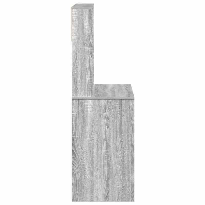 Casa si Gradina - Mobilier - Mese si birouri - Birouri - Birou cu rafturi, gri sonoma, 100x45x140 cm, lemn compozit - Infinity.ro