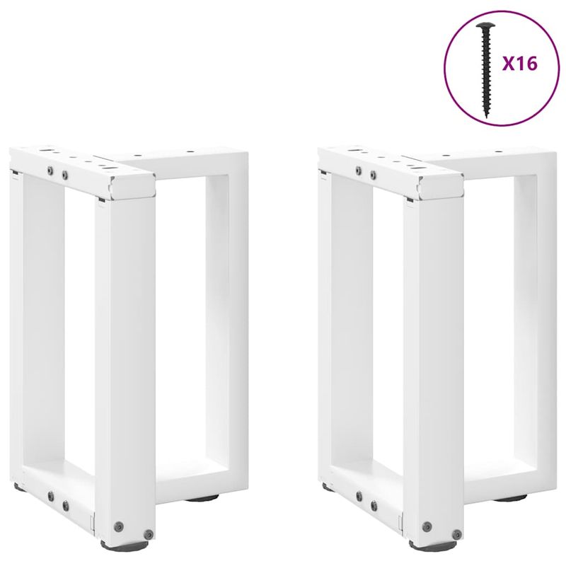 Casa si Gradina - Mobilier - Feronerie si accesorii mobila - Picioare masuta de cafea in forma de T, 2 buc alb otel, mărime 38x25x(42-43) cm - Infinity.ro