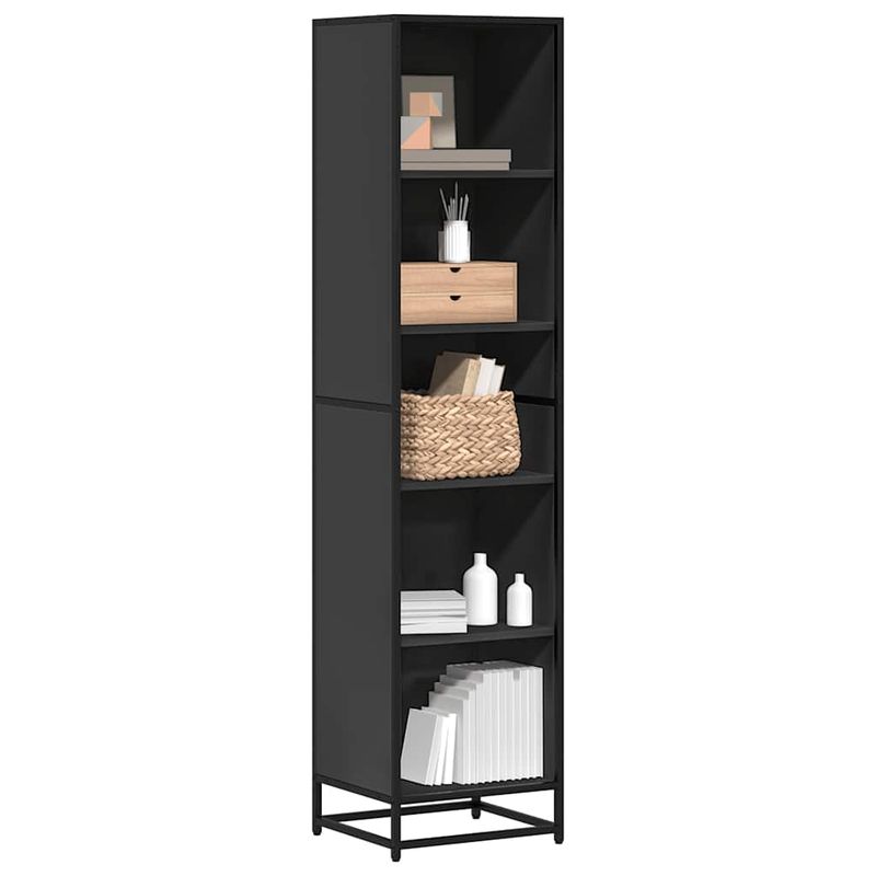 Casa si Gradina - Mobilier - Biblioteci si rafturi - Biblioteci - Dulap cu carti negru 40x35x170,5 cm lemn prelucrat - Infinity.ro