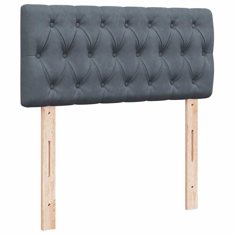 Casa si Gradina - Mobilier - Paturi si accesorii - Paturi - Cadru de pat otoman cu saltea Gri inchis 80x200cm catifea - Infinity.ro