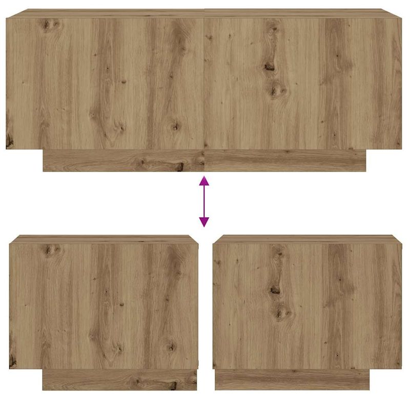 Casa si Gradina - Mobilier - Comode si corpuri - Noptiere - Noptiera, stejar artizanal, 100x35x40 cm, lemn prelucrat - Infinity.ro