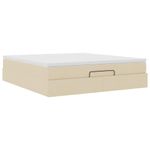 Casa si Gradina - Mobilier - Paturi si accesorii - Paturi - Cadru de pat otoman cu saltea crem 160x200cm stofa - Infinity.ro