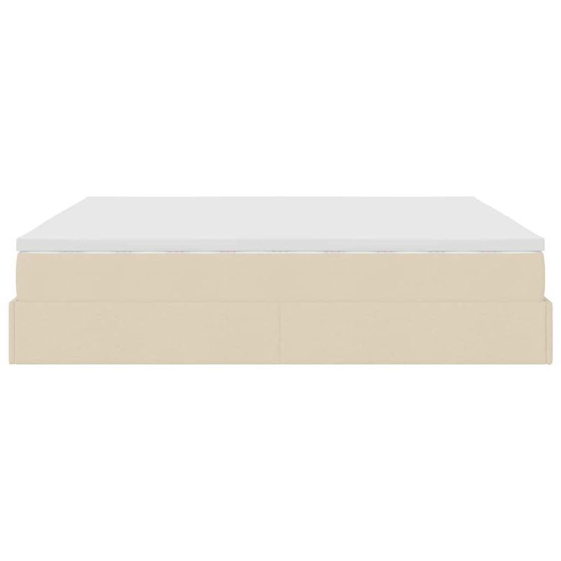 Casa si Gradina - Mobilier - Paturi si accesorii - Paturi - Cadru de pat otoman cu saltea crem 160x200cm stofa - Infinity.ro