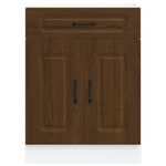 Casa si Gradina - Mobilier - Comode si corpuri - Corpuri bucatarie - Dulap de baza de bucatarie „Kalmar” din lemn de stejar maro, mărime 60x46x81.5 cm, model 1x dulap inferior (2 uși 1 sertar) - Infinity.ro