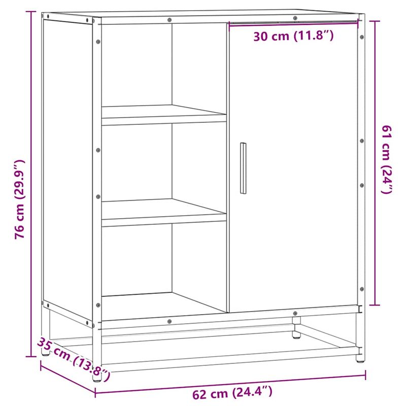 Casa si Gradina - Mobilier - Comode si corpuri - Comode - Dulap, gri sonoma, 62x35x76 cm, lemn prelucrat - Infinity.ro