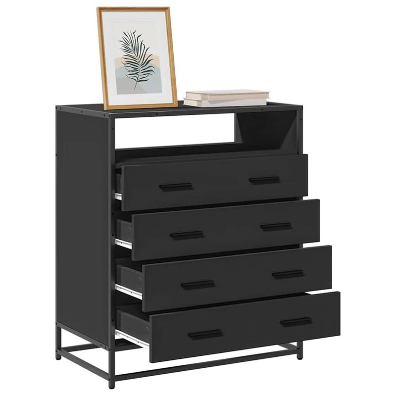 Casa si Gradina - Mobilier - Comode si corpuri - Comode - Dulap cu sertare, negru, 70x41x70 cm, lemn compozit - Infinity.ro