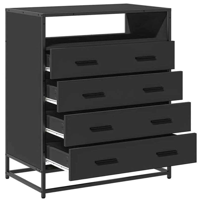 Casa si Gradina - Mobilier - Comode si corpuri - Comode - Dulap cu sertare, negru, 70x41x70 cm, lemn compozit - Infinity.ro