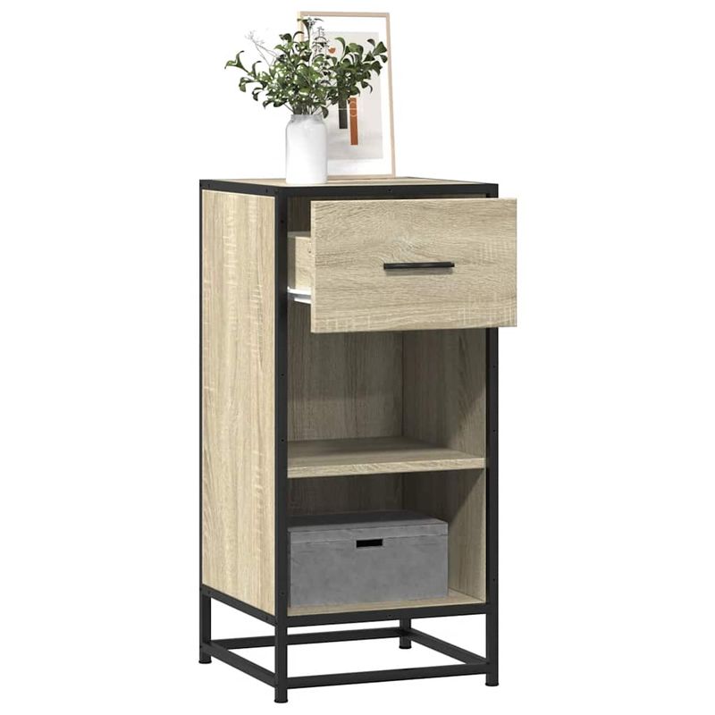 Casa si Gradina - Mobilier - Comode si corpuri - Comode - Dulap, stejar sonoma, 35,5x35x76 cm, lemn prelucrat si metal - Infinity.ro