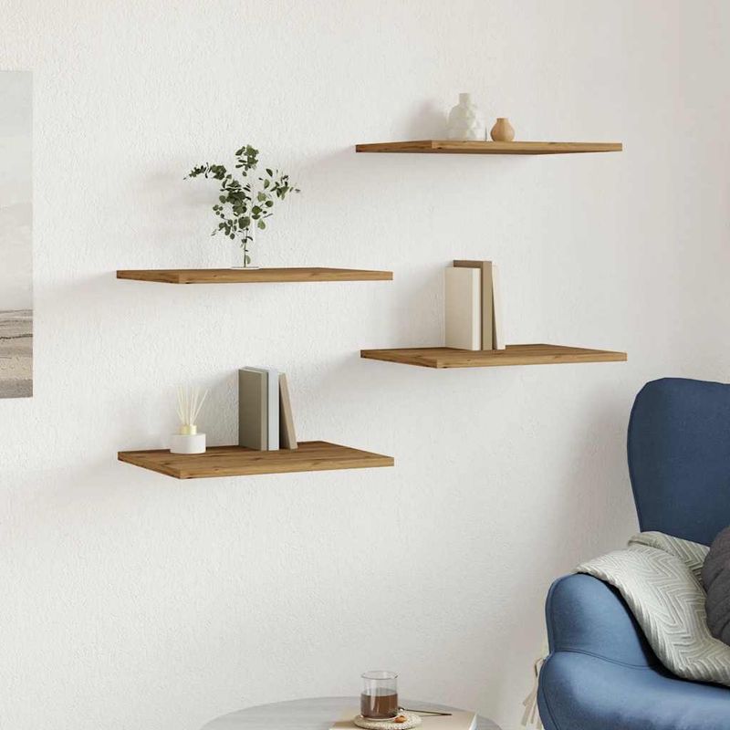 Casa si Gradina - Mobilier - Biblioteci si rafturi - Biblioteci - Placi biblioteca, 4 buc., stejar artizanal, 40x30x1,5 cm, lemn - Infinity.ro