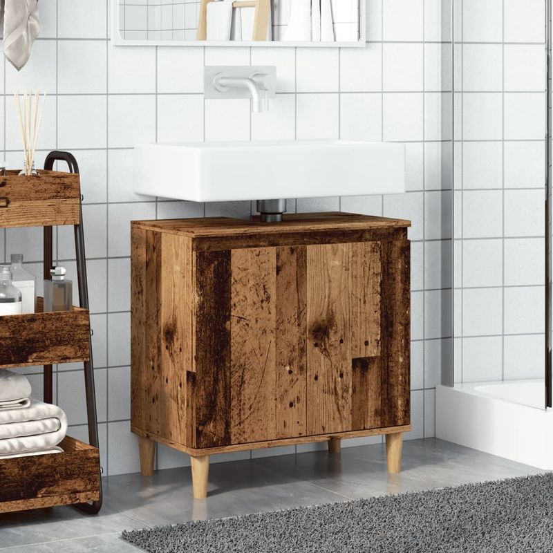 Casa si Gradina - Mobilier - Mobilier baie - Comode baie - Dulap de chiuveta, lemn vechi, 58x33x60 cm, lemn prelucrat - Infinity.ro