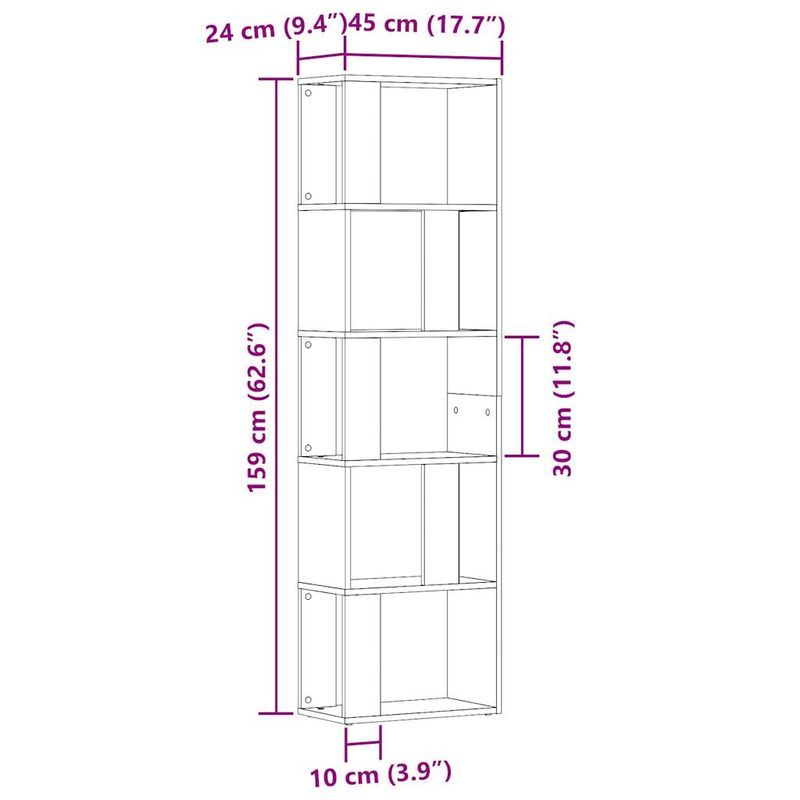 Casa si Gradina - Mobilier - Biblioteci si rafturi - Biblioteci - Biblioteca, lemn vechi, 45x24x159 cm, lemn prelucrat - Infinity.ro