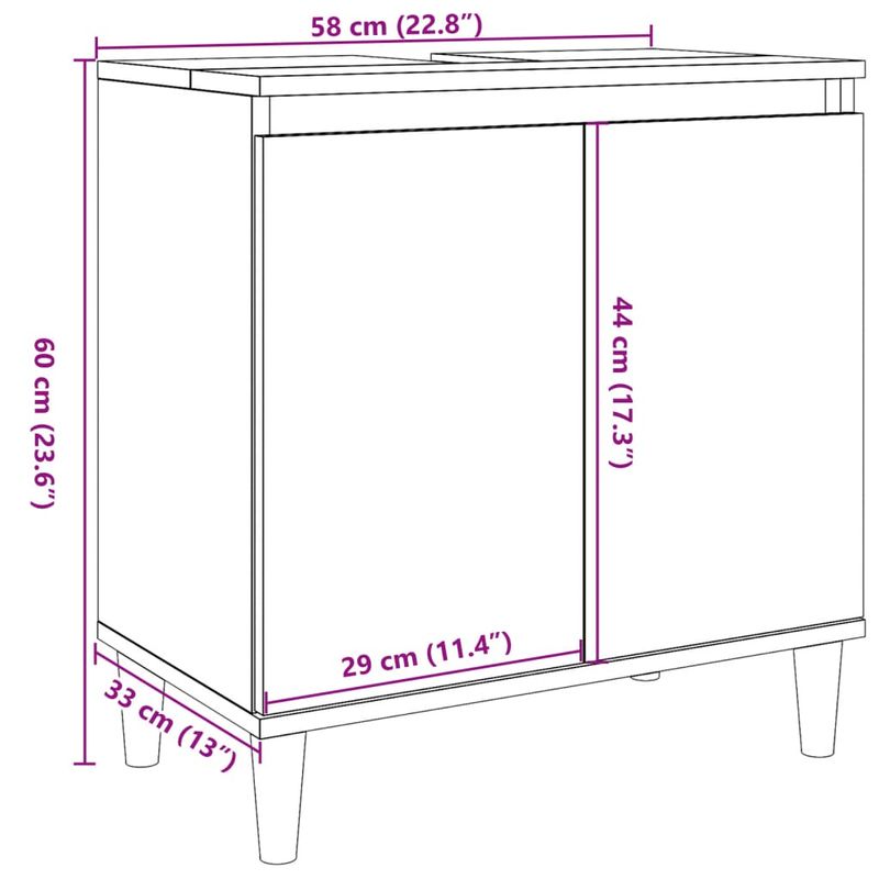 Casa si Gradina - Mobilier - Mobilier baie - Comode baie - Dulap de chiuveta, lemn vechi, 58x33x60 cm, lemn prelucrat - Infinity.ro